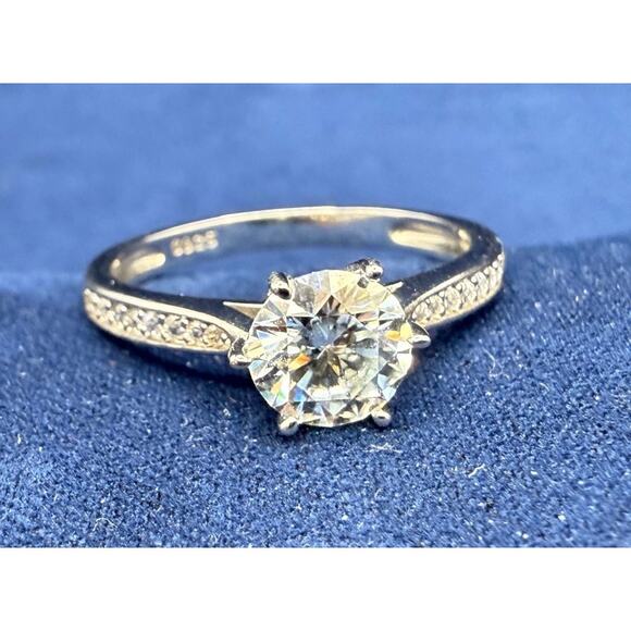 1.8CT Round Moissanite Solitaire Ring Sz 11 - Picture 1 of 1